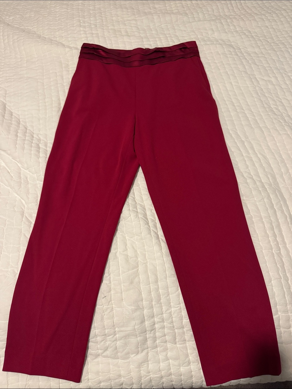 Calvin Klein Crimson Straight-Leg High Waist Pants